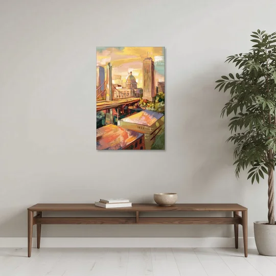 Oklahoma City Historic Landmarks - Canvas Wall Art - Coffee Table - 24x36