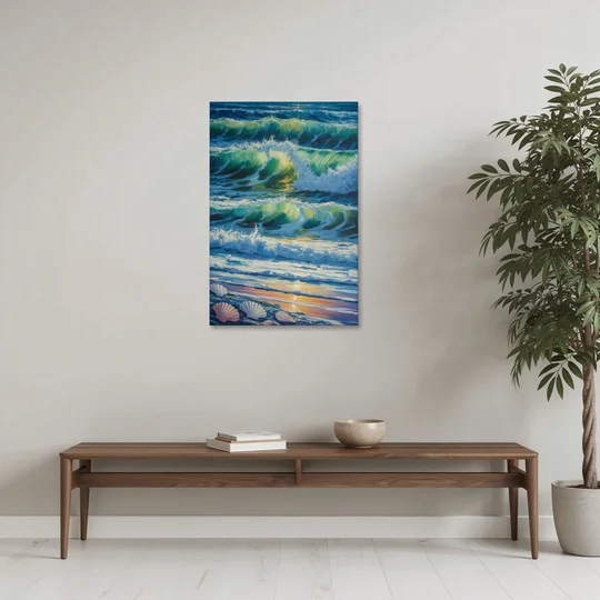 Olas Altas Waves - Canvas Wall Art - Coffee Table - 24x36