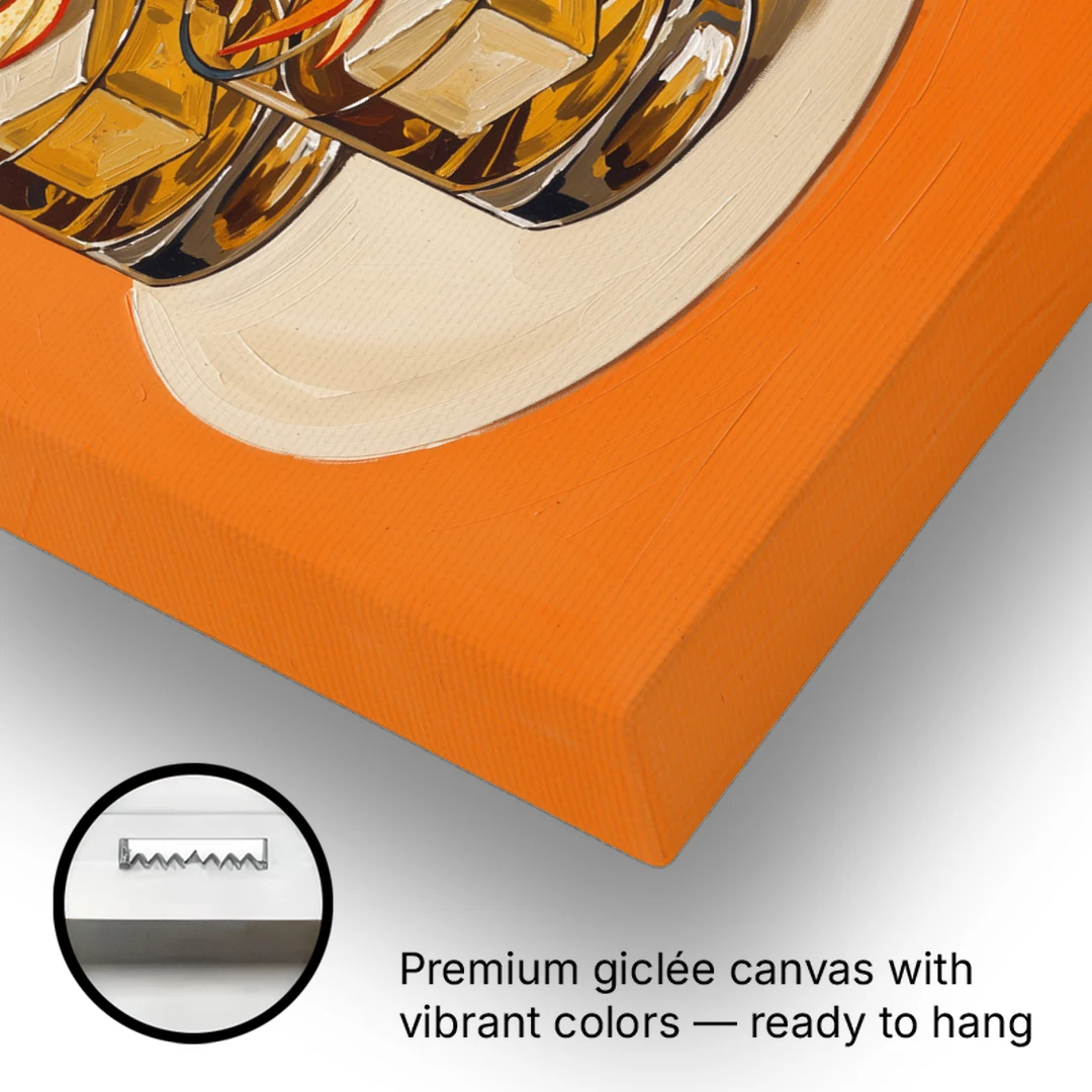 Old Fashioned Wall Art with Orange Peel Twists - Canvas Wall Art - Gallery Wrap Corner