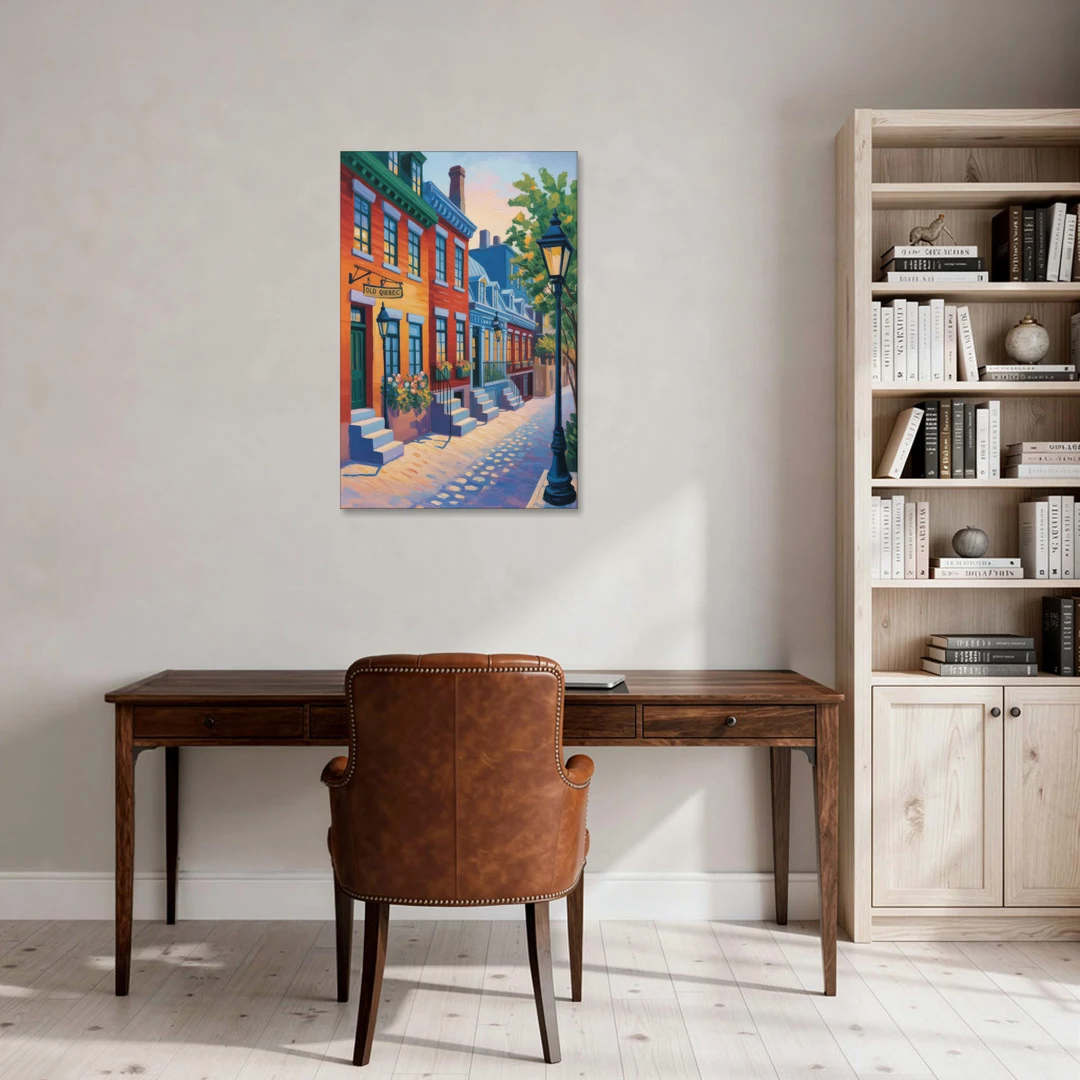 Old Quebec Streets - Canvas Wall Art - Office - 24x36
