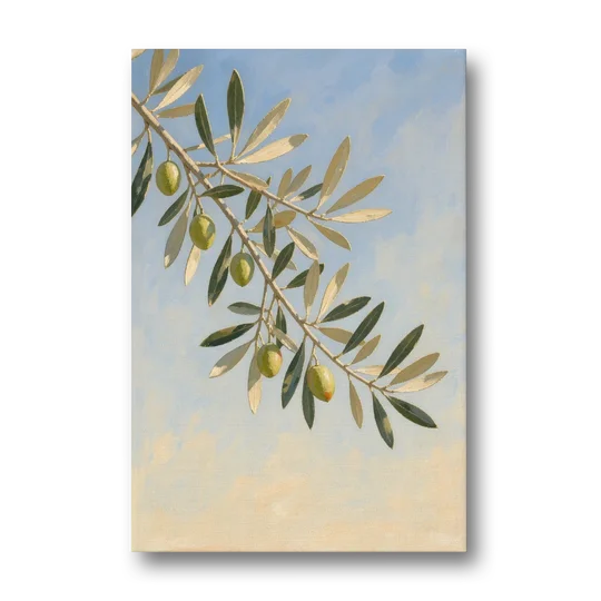 Olive Branch Under Sunny Sky for the Kitchen - Canvas Wall Art - Front
