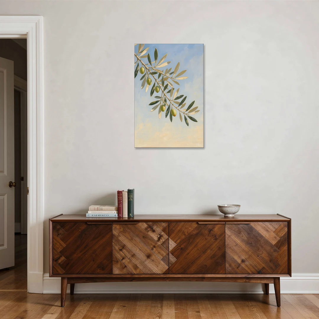 Olive Branch Under Sunny Sky for the Kitchen - Canvas Wall Art - Coffee Table - 24x36