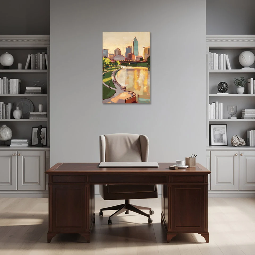 Omaha Scenic Riverfront - Canvas Wall Art - Office - 24x36