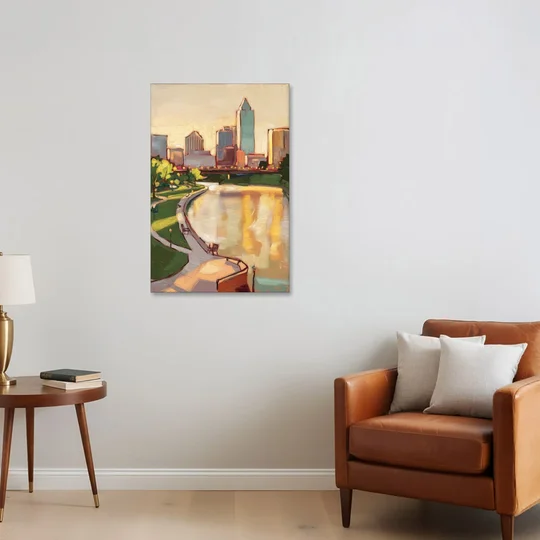 Omaha Scenic Riverfront - Canvas Wall Art - Sofa - 24x36