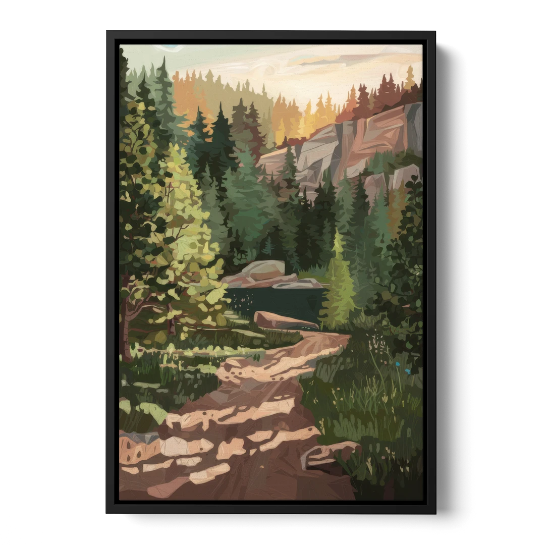 Ontario Scenic Trails - Black Framed Canvas Wall Art - Front