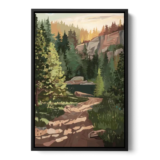 Ontario Scenic Trails - Black Framed Canvas Wall Art - Front