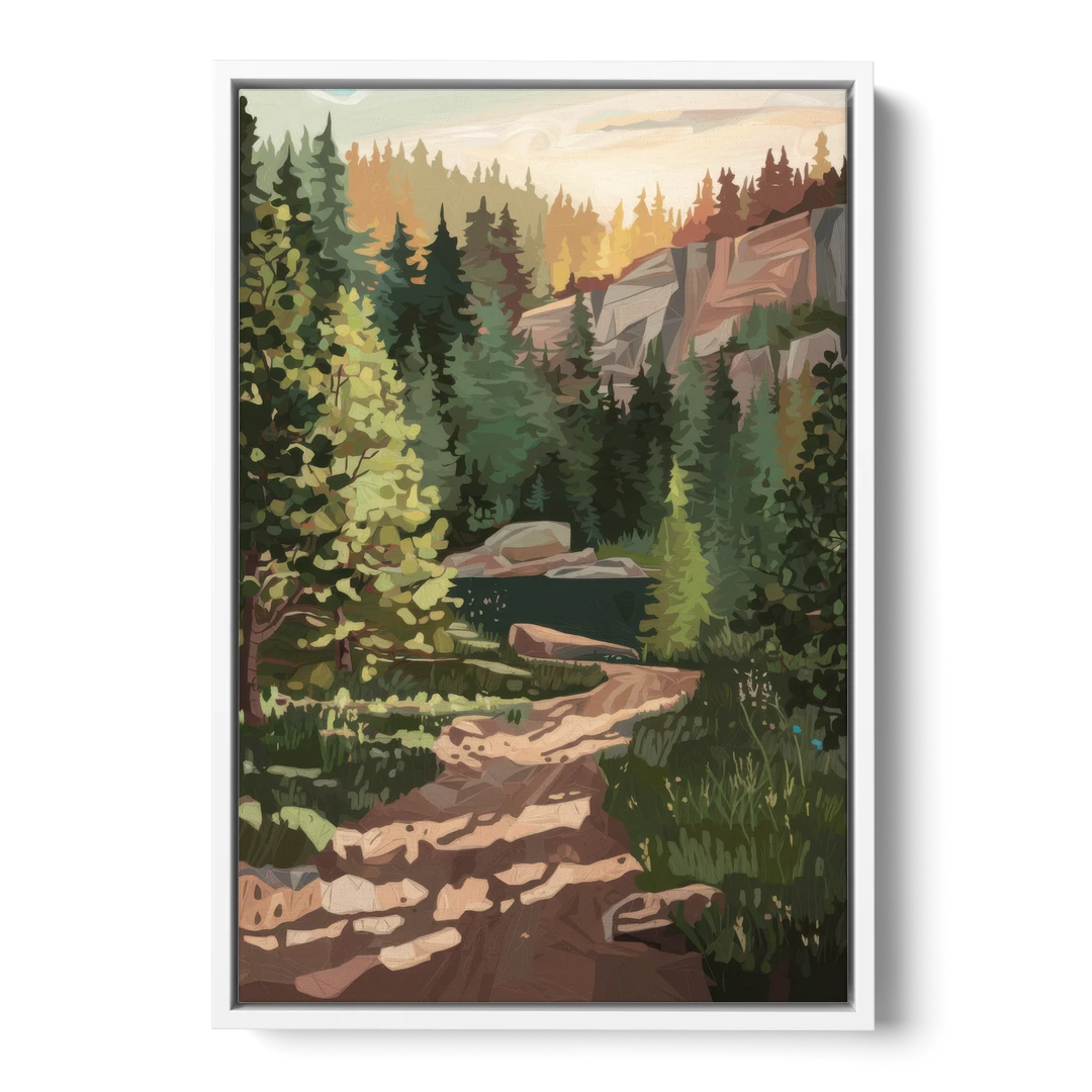 Ontario Scenic Trails - White Framed Canvas Wall Art - Front