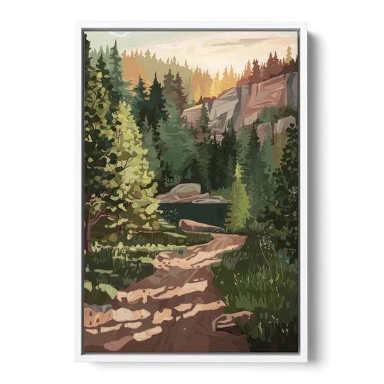 Ontario Scenic Trails - White Framed Canvas Wall Art - Front