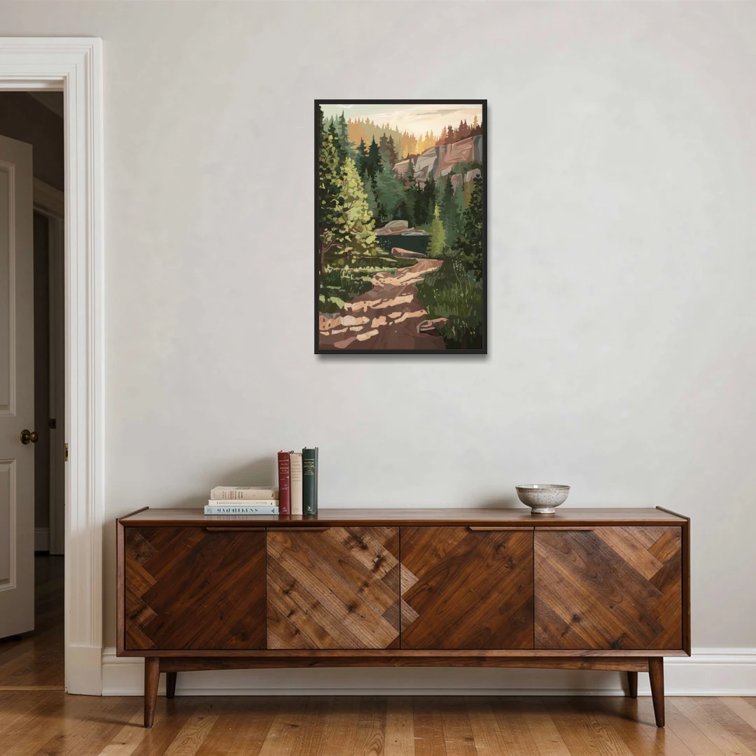 Ontario Scenic Trails - Black Framed Canvas Wall Art - Coffee Table - 24x36