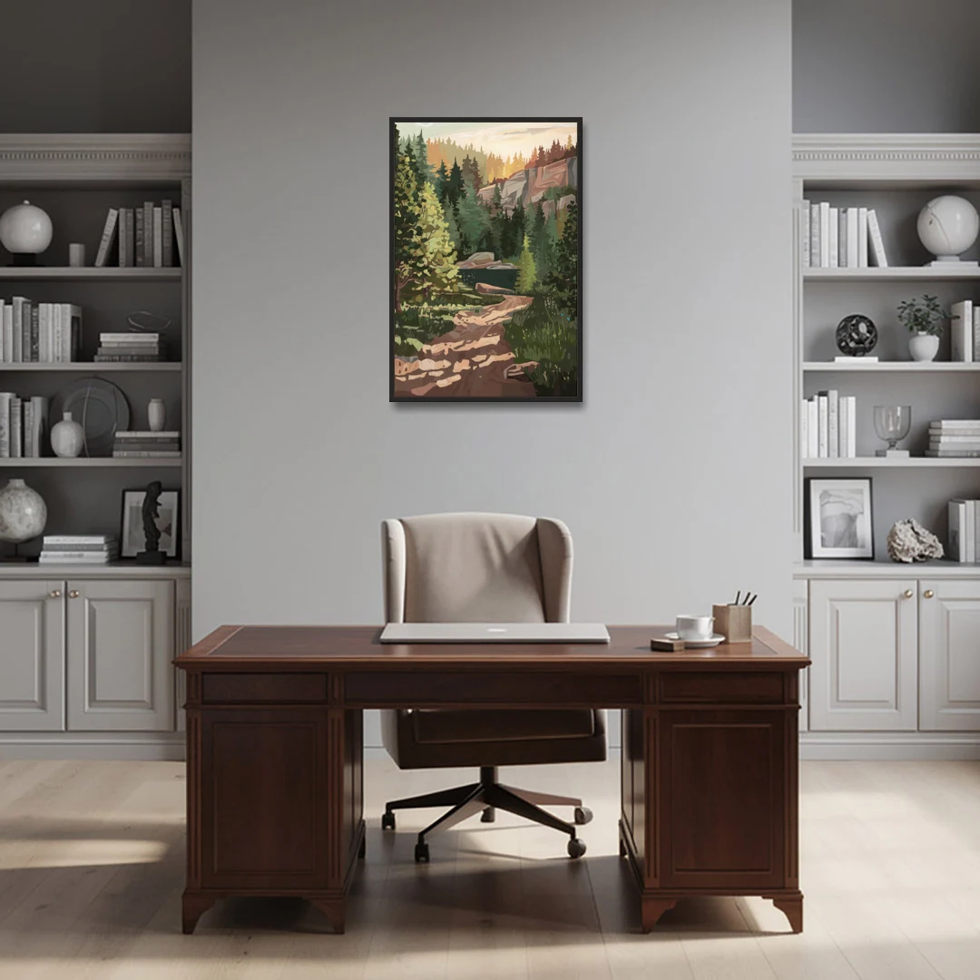 Ontario Scenic Trails - Black Framed Canvas Wall Art - Office - 24x36