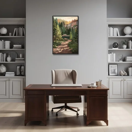 Ontario Scenic Trails - Black Framed Canvas Wall Art - Office - 24x36