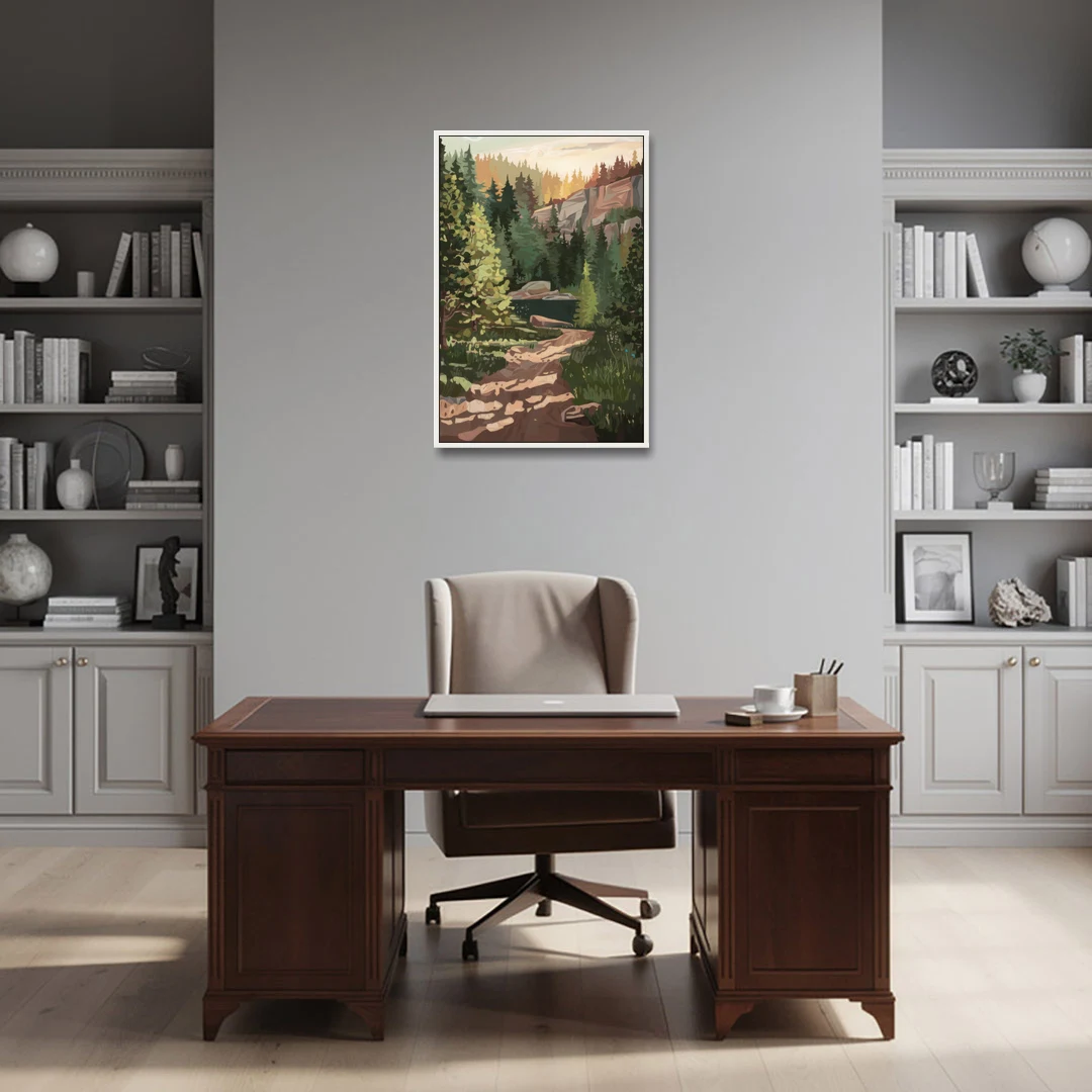 Ontario Scenic Trails - White Framed Canvas Wall Art - Office - 24x36