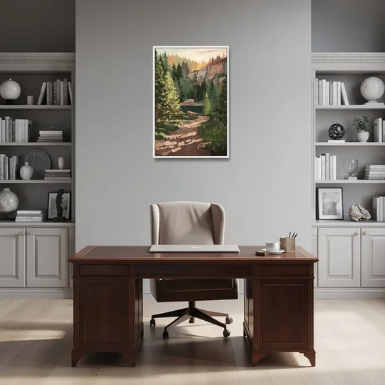 Ontario Scenic Trails - White Framed Canvas Wall Art - Office - 24x36
