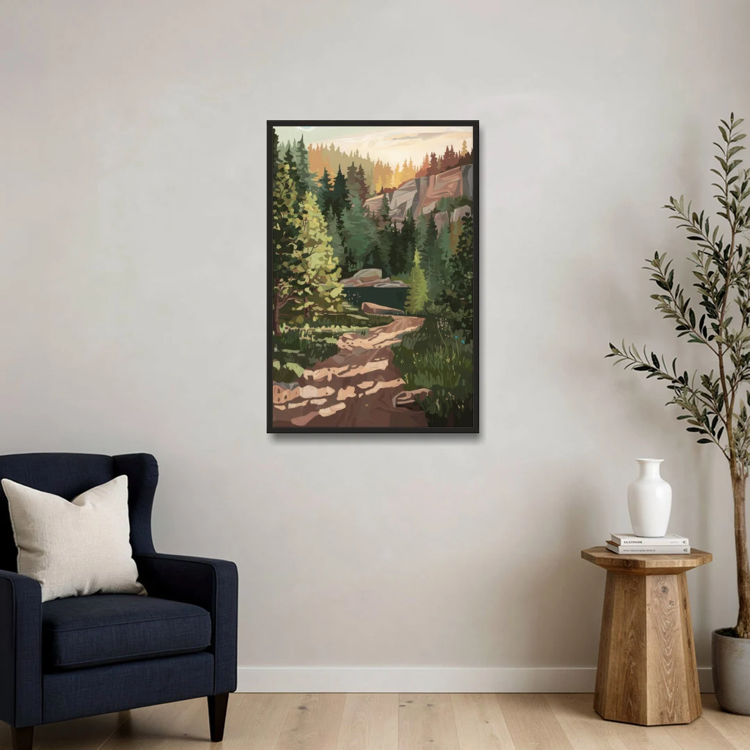 Ontario Scenic Trails - Black Framed Canvas Wall Art - Sofa - 24x36