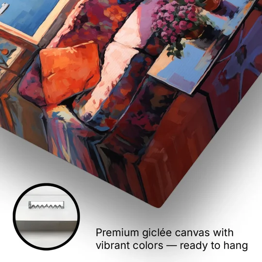 Open Window Painting of the Venice Lagoon - Canvas Wall Art - Gallery Wrap Corner