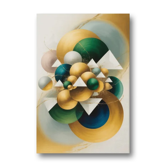 Opulent Floating Forms Gold Abstract - Canvas Wall Art - Front