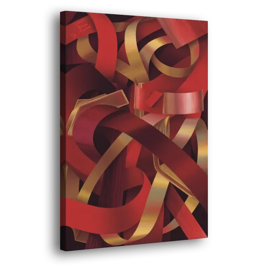 Opulent Fusion Red Abstract - Canvas Wall Art - Side