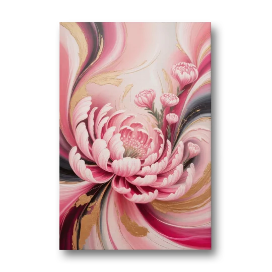 Opulent Garden Radiance Pink Abstract - Canvas Wall Art - Front