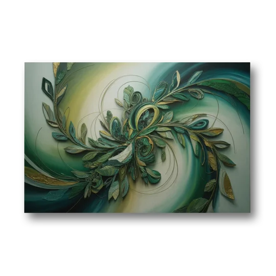 Opulent Natures Flow Green Abstract - Canvas Wall Art - Front