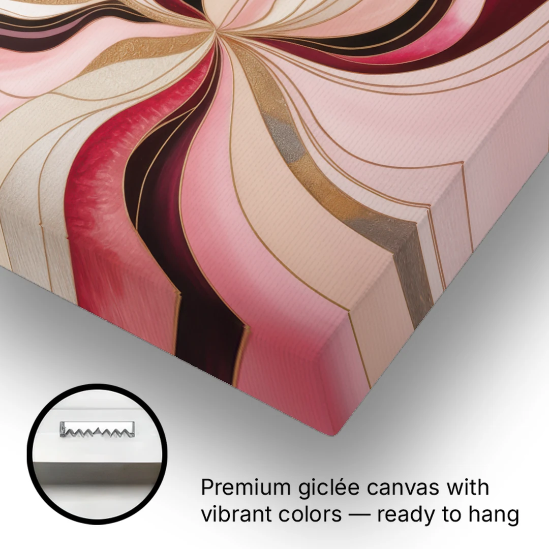 Opulent Serenity Pink Abstract - Canvas Wall Art - Gallery Wrap Corner