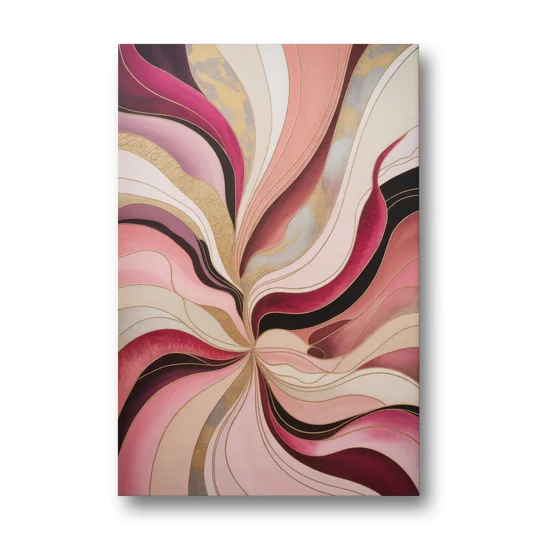 Opulent Serenity Pink Abstract - Canvas Wall Art - Front