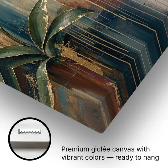 Orchid Canvas Painting with Gold Leaf Edges - Canvas Wall Art - Gallery Wrap Corner