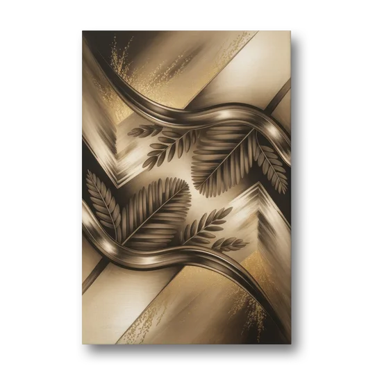 Organic Geometric Brown Abstract - Canvas Wall Art - Front