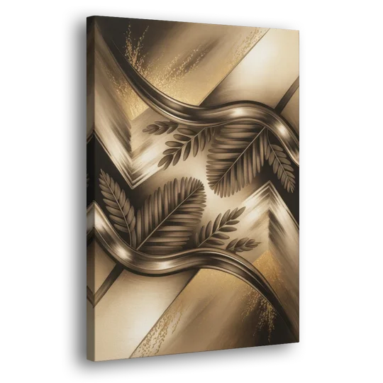 Organic Geometric Brown Abstract - Canvas Wall Art - Side