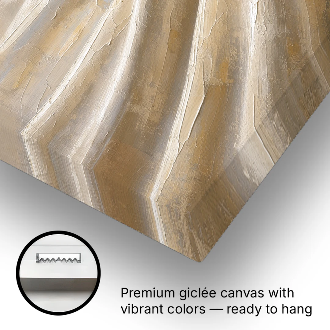 Organic Modern Wall Art of Draped Linen Folds - Canvas Wall Art - Gallery Wrap Corner