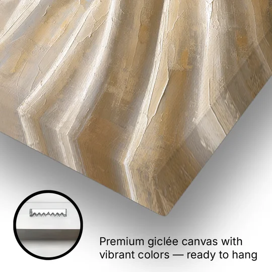 Organic Modern Wall Art of Draped Linen Folds - Canvas Wall Art - Gallery Wrap Corner