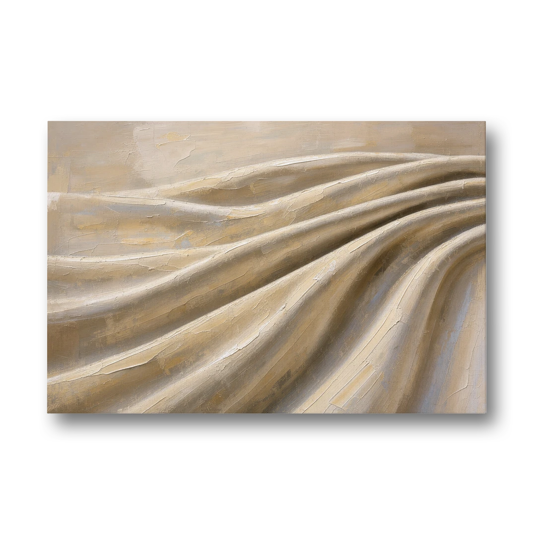 Organic Modern Wall Art of Draped Linen Folds - Canvas Wall Art - Front