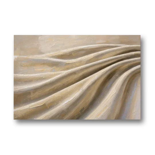 Organic Modern Wall Art of Draped Linen Folds - Canvas Wall Art - Front