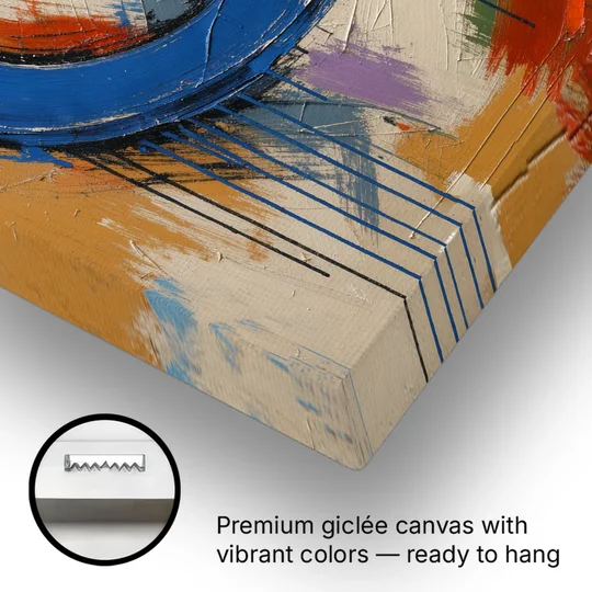 Original Abstract Painting Cobalt Open Ring - Canvas Wall Art - Gallery Wrap Corner