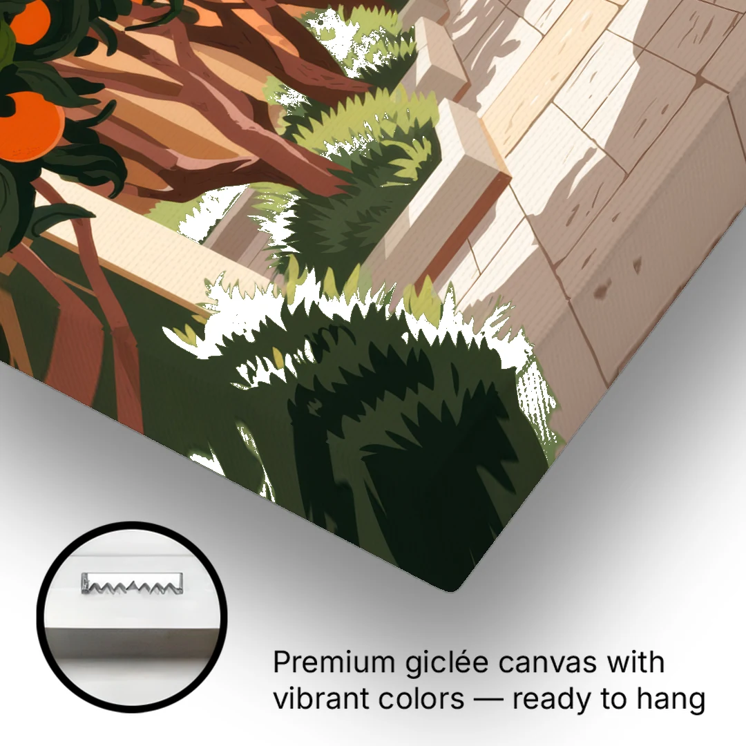 Orlando Citrus Grove Design - Canvas Wall Art - Gallery Wrap Corner