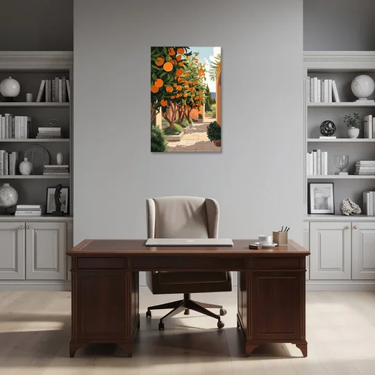 Orlando Citrus Grove Design - Canvas Wall Art - Office - 24x36