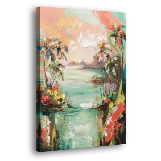 Orlando Tropical Landscape - Canvas Wall Art - Side