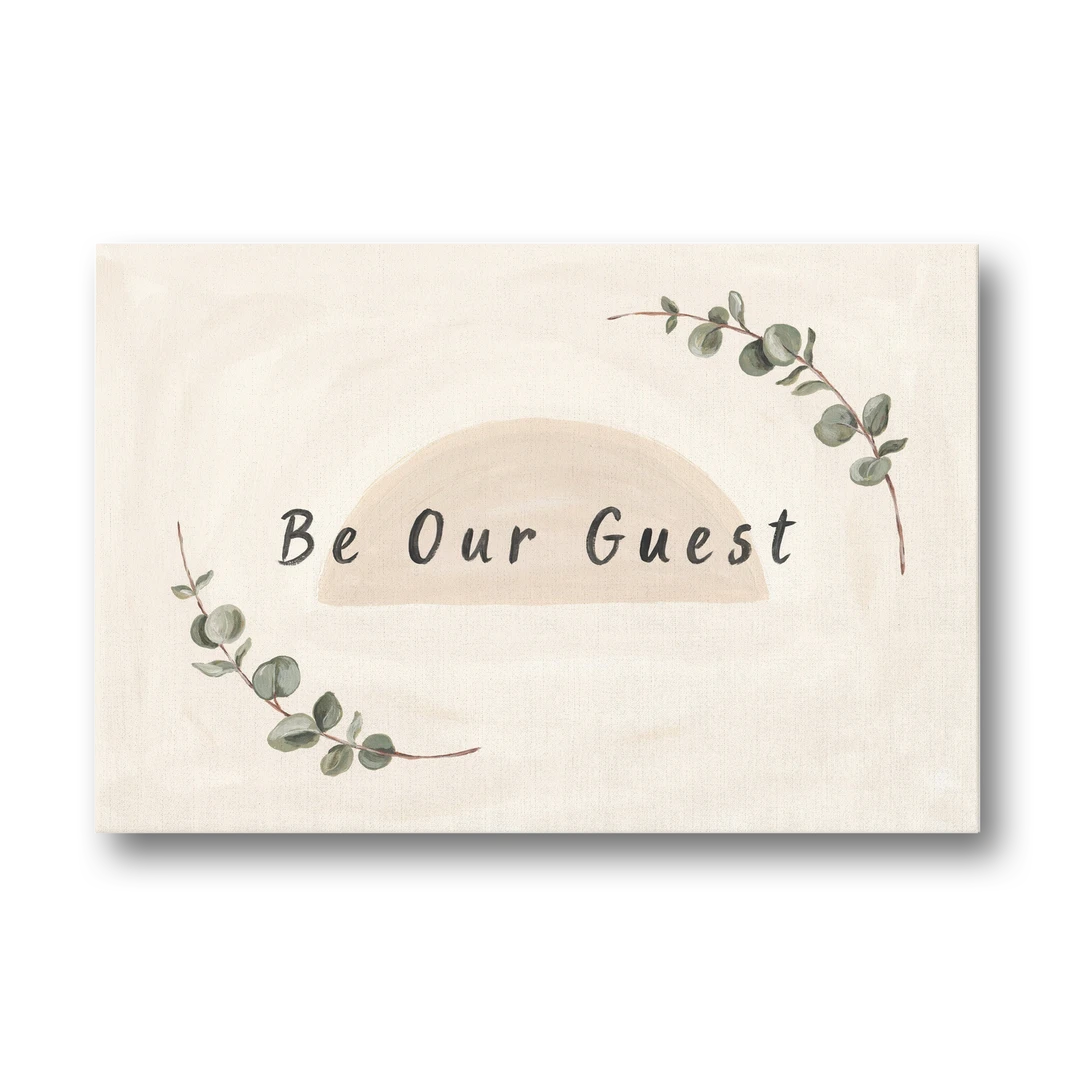 Over the Bed Wall Art Be Our Guest Eucalyptus - Canvas Wall Art - Front
