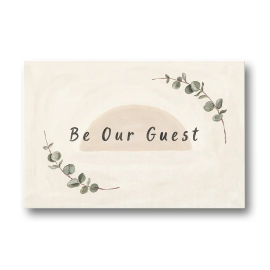Over the Bed Wall Art Be Our Guest Eucalyptus - Canvas Wall Art - Front