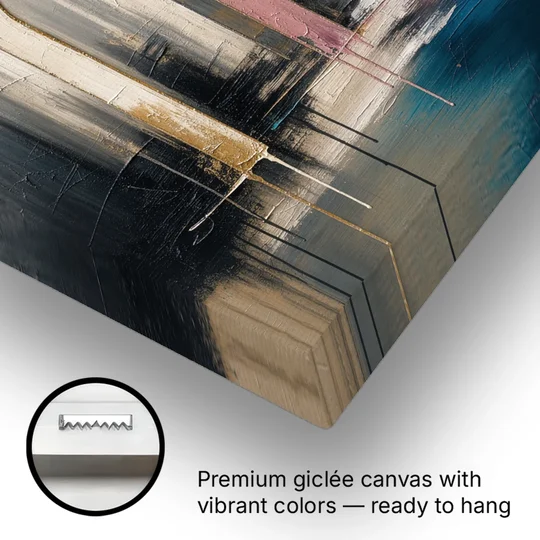 Overlapping Ivory and Slate Arches - Canvas Wall Art - Gallery Wrap Corner