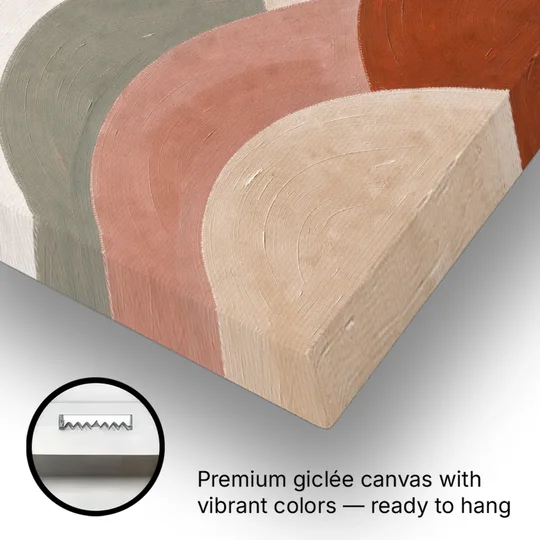 Overlapping Scalloped Hills Under a Small Sun - Canvas Wall Art - Gallery Wrap Corner
