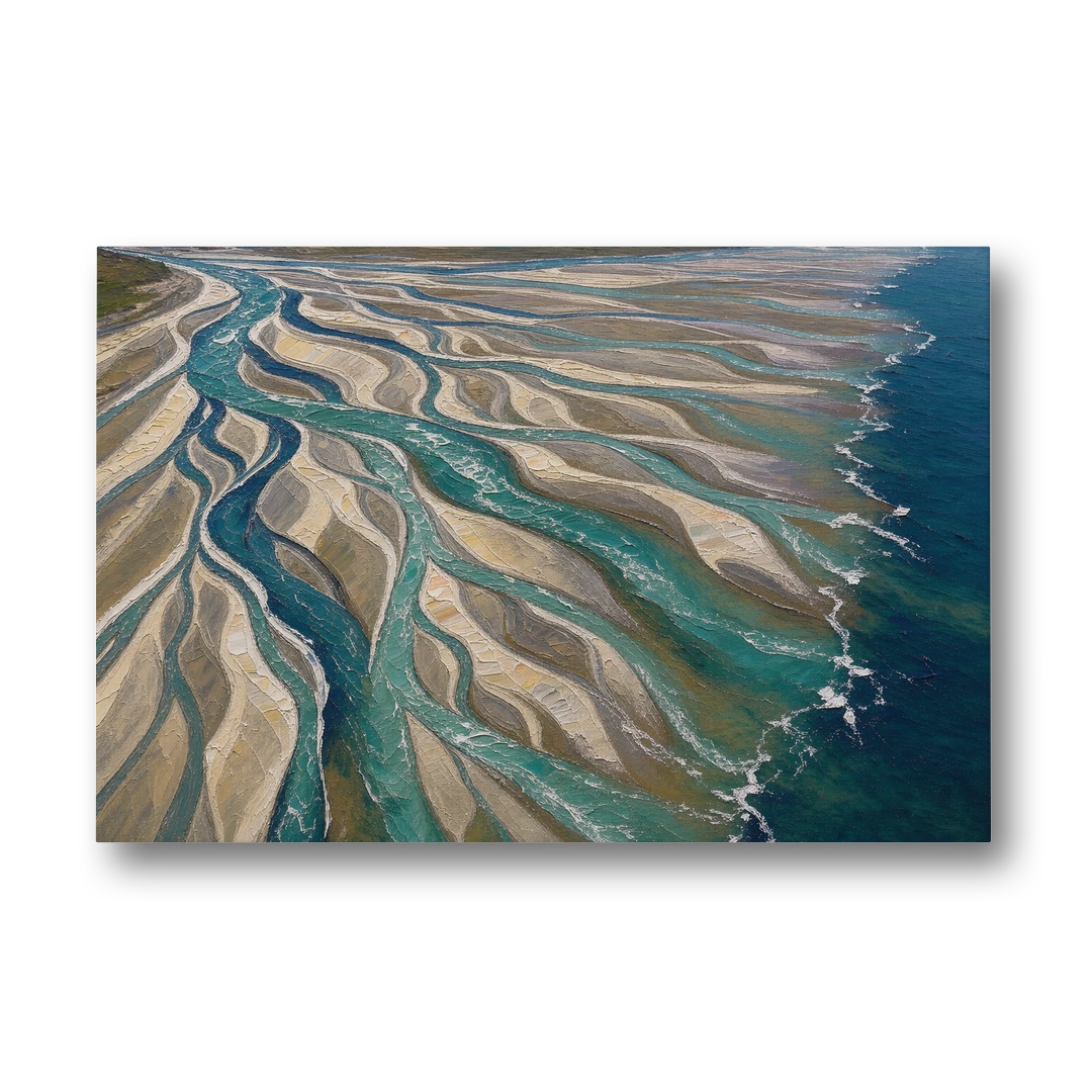 Oversized Canvas Wall Art of a Braided River Delta - Canvas Wall Art - Front