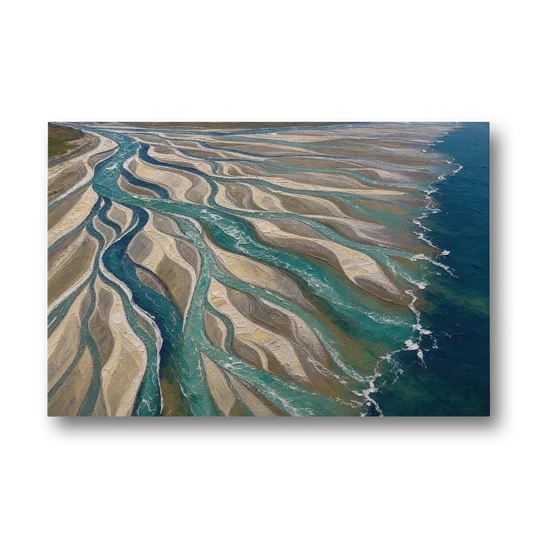 Oversized Canvas Wall Art of a Braided River Delta - Canvas Wall Art - Front