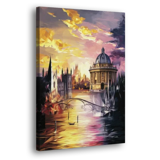 Oxford Cityscape Sunset - Canvas Wall Art - Side