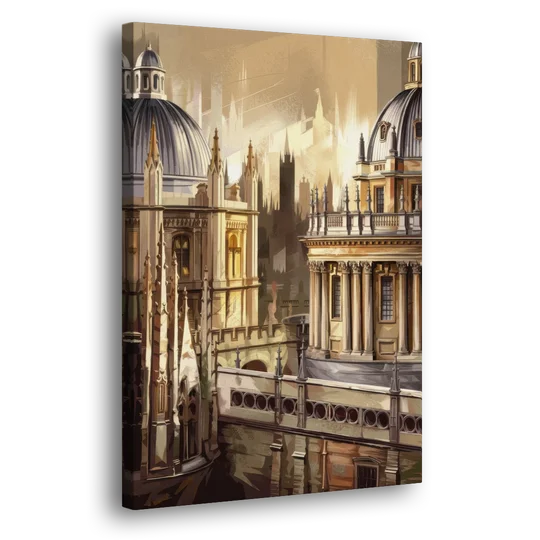Oxford College Architecture - Canvas Wall Art - Side