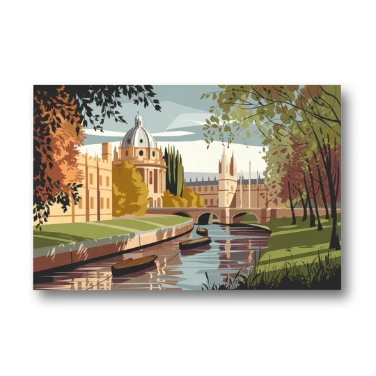 Oxford River Thames View - Canvas Wall Art - Front