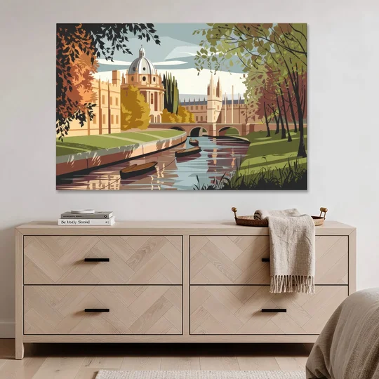Oxford River Thames View - Canvas Wall Art - Coffee Table - 60x40
