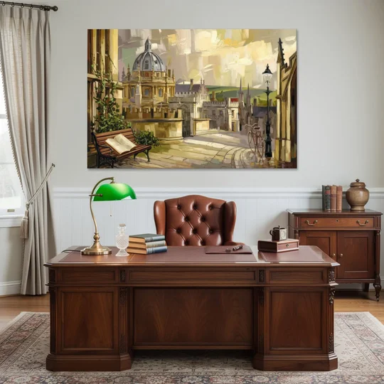 Oxford University Charm - Canvas Wall Art - Office - 60x40