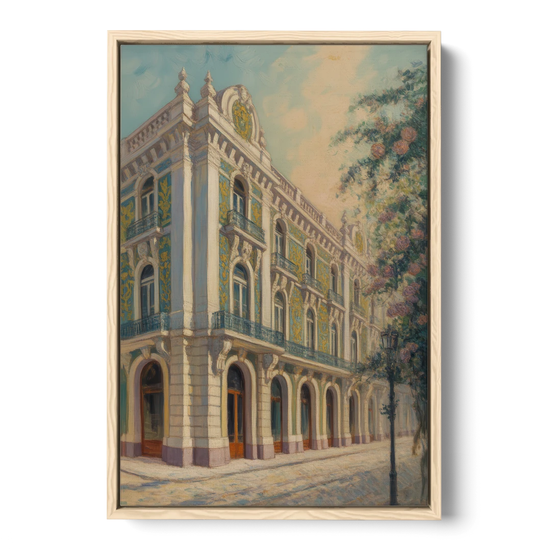 Palácio da Bolsa Elegance - Oak Framed Canvas Wall Art - Front