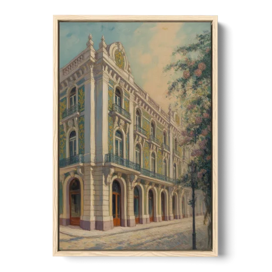 Palácio da Bolsa Elegance - Oak Framed Canvas Wall Art - Front
