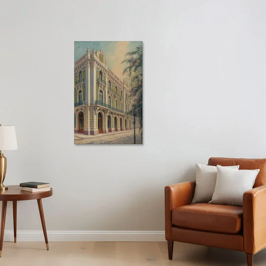Palácio da Bolsa Elegance - Canvas Wall Art - Sofa - 24x36
